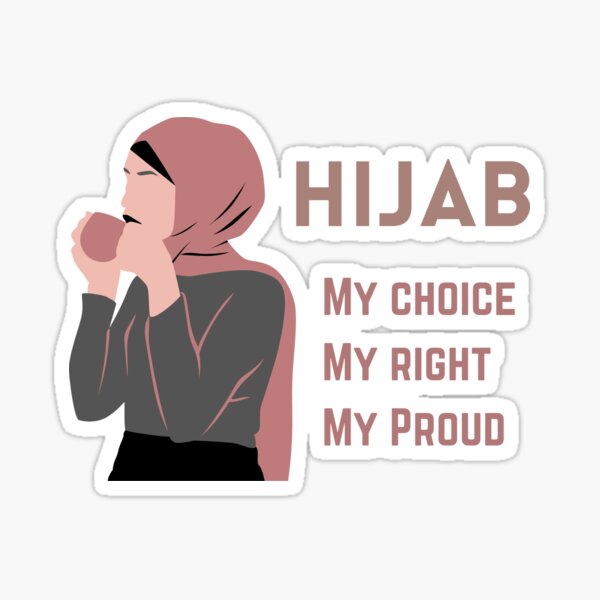 Hijab, mon choix, à droite, fière fille Hijabi Sticker fini brillant