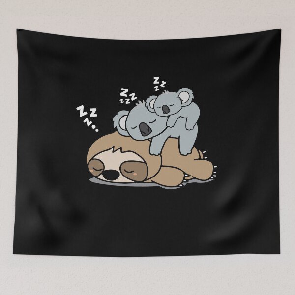 Item preview, Cute Sleeping Lazy Sloth With Baby Koala Mama Bear designed and sold by cxytees.