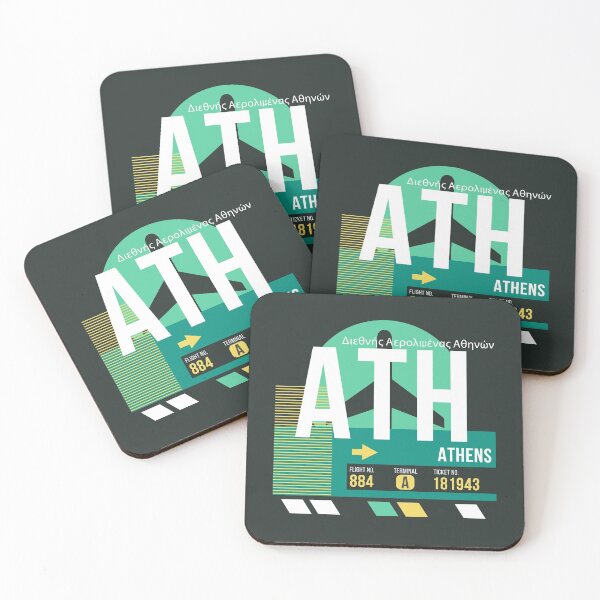 Item preview, Etiqueta de equipaje con código de aeropuerto de Atenas (ATH) designed and sold by SLAG-Creative.