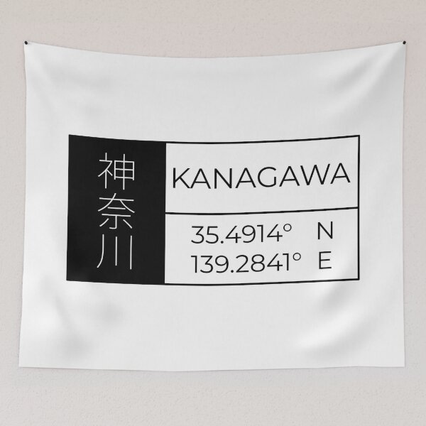 Aperçu de l'œuvre Kanagawa - Latitude et longitude créée et vendue par Heedee Design.