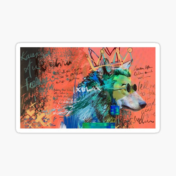 Relaxed Wolf - "King for a day" Sticker