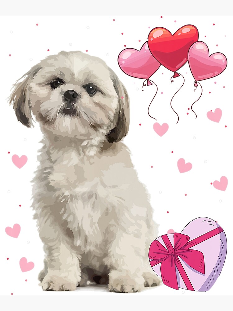 Cute Valentine's Day Shih Tzu Dog Valentine Puppy Heart Gift