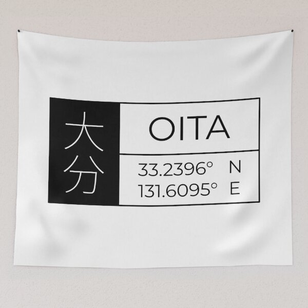 Aperçu de l'œuvre Oita - Latitude et longitude créée et vendue par Heedee Design.