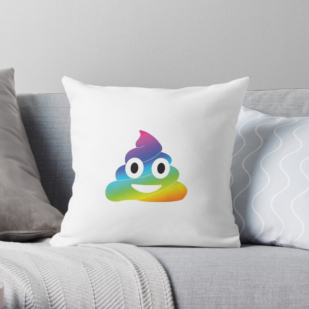 Rainbow poop hot sale emoji pillow