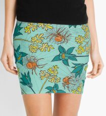 Alpine-Columbine bloom Pattern Mini Skirt
