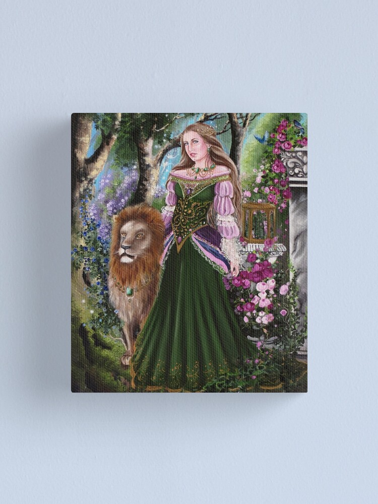 Lienzo «Reina de los leones fantasía de hadas, dama medieval» de gabo2828 |  Redbubble