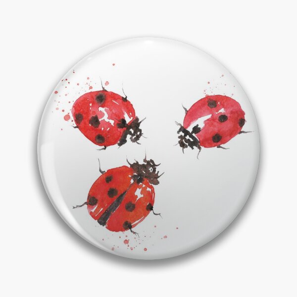 Item preview, Three ladybugs drawn by watercolor designed and sold by panyulia21.