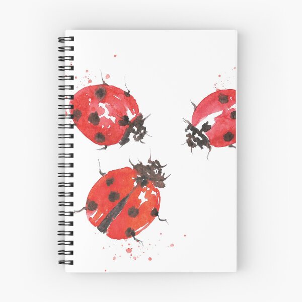 Item preview, Three ladybugs drawn by watercolor designed and sold by panyulia21.