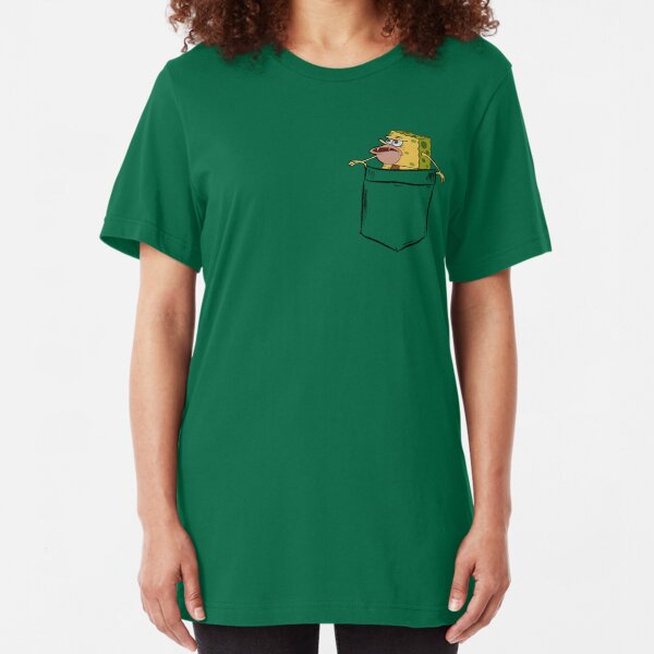 Caveman Spongebob (Primitive Spongegar) Pocket Shirt - Spongebob Slim Fit T-Shirt