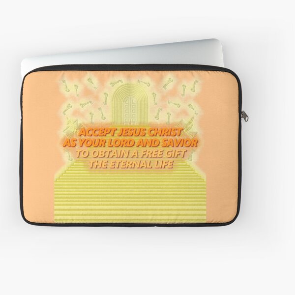 ACCEPT JESUS CHRIST Burn Orange Yellow Sunshade Laptop Sleeve