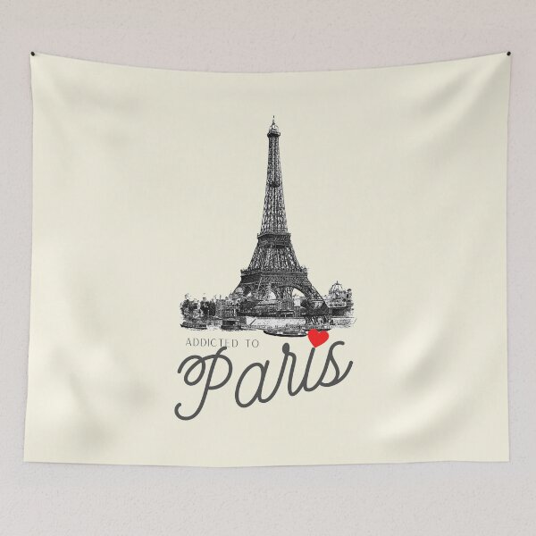 Item preview, Addicted to Paris: for lovers of the Eiffel Tower, France, parisienne, all things Paris, with yellow background designed and sold by meraviglioso.