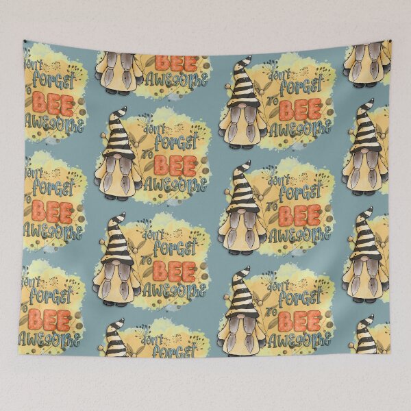 Item preview, Don’t forget to bee awesome garden gnome watercolour design designed and sold by CharlieCreates.