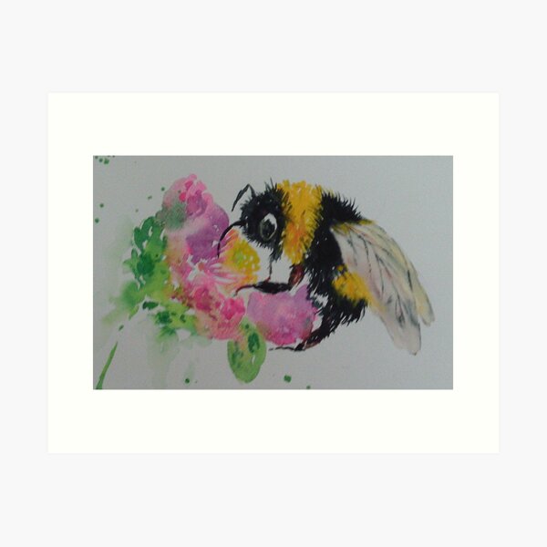 Bee Flower Art Prints for Sale