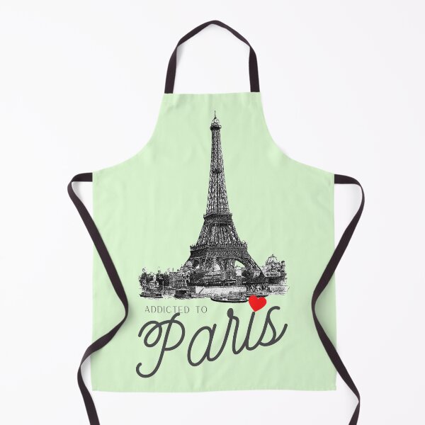 Item preview, Addicted to Paris: for lovers of the Eiffel Tower, France, parisienne, all things Paris, with green background designed and sold by meraviglioso.