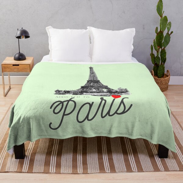 Item preview, Addicted to Paris: for lovers of the Eiffel Tower, France, parisienne, all things Paris, with green background designed and sold by meraviglioso.