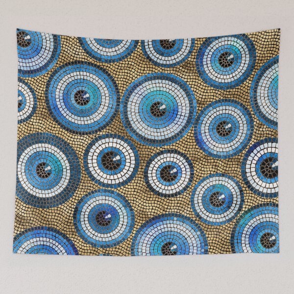 Item preview, Evil Eye Mosaic Tile Pattern designed and sold by k9printart.
