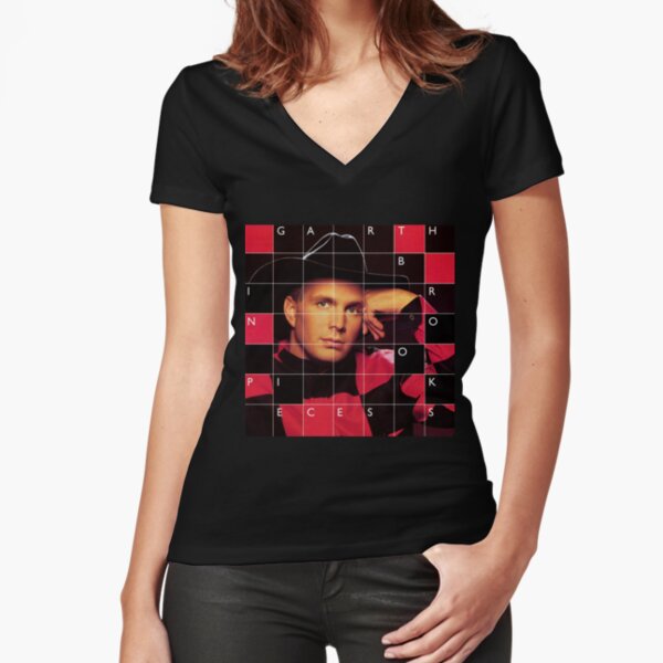 Garth Brooks In pieces Fitted V-Neck T-Shirt