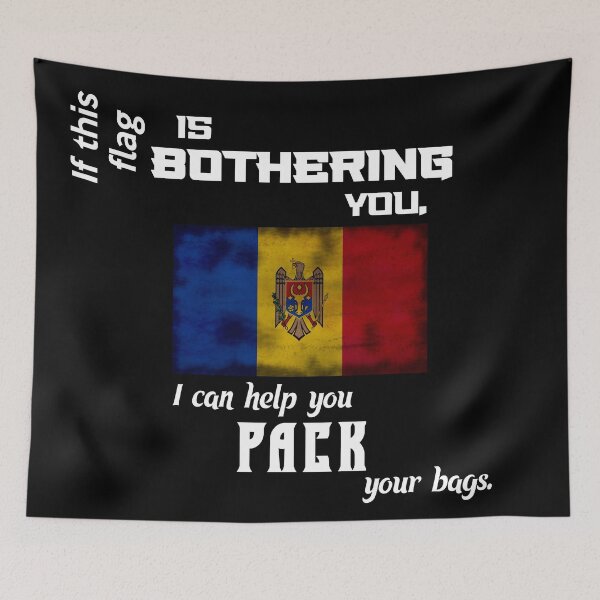 Item preview, Moldovan flag - pack your bags designed and sold by 2Girls1Shirt.