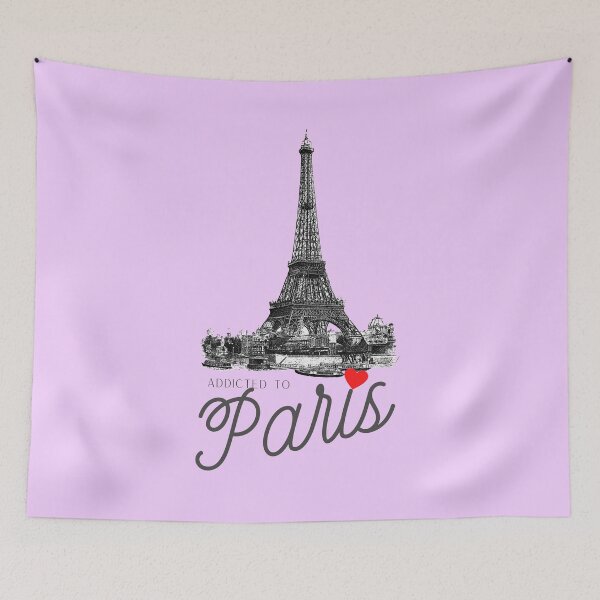 Item preview, Addicted to Paris: for lovers of the Eiffel Tower, France, parisienne, all things Paris, with purple background designed and sold by meraviglioso.