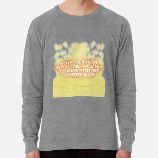 ACCEPT JESUS CHRIST Color Orange Yellow Sunshade Lightweight Sweatshirt