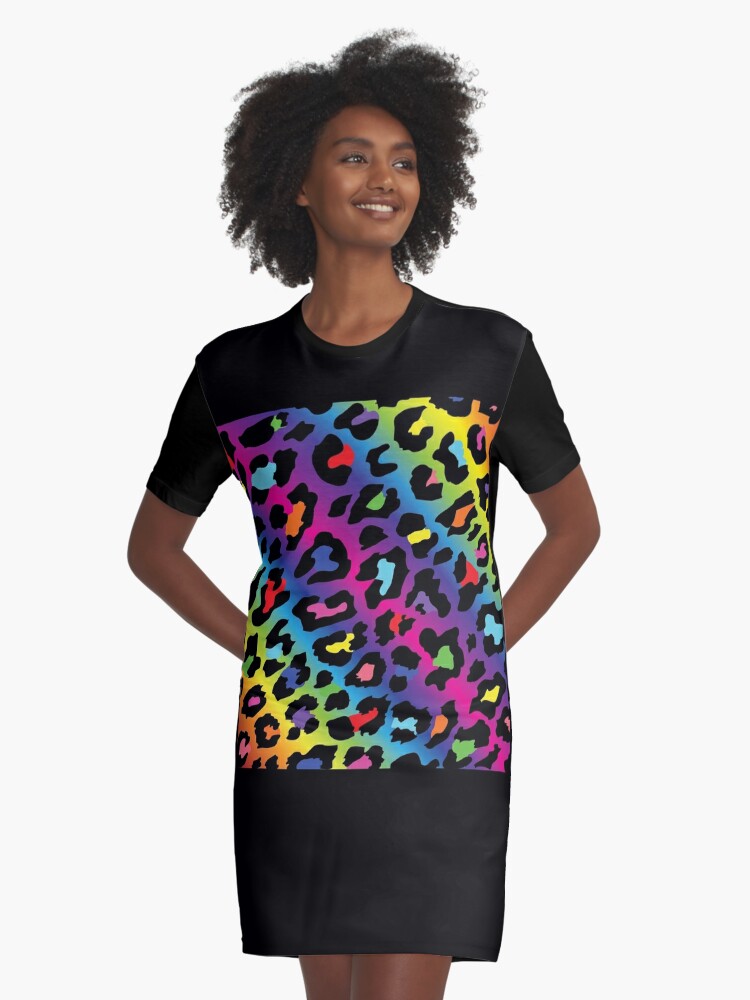 rainbow leopard print dress