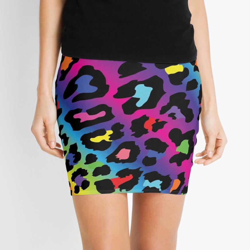 multicoloured leopard print skirt