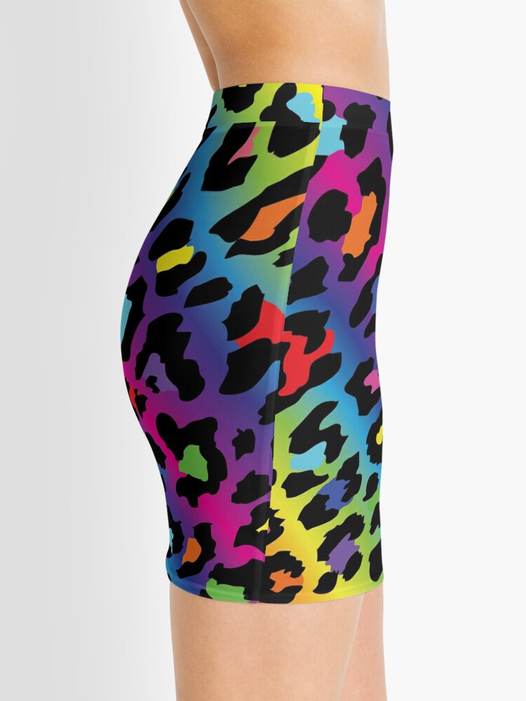 multicoloured leopard print skirt