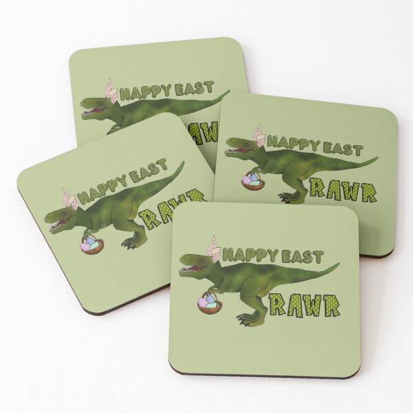 Item preview, Happy east rawr, dinosaur T. rex, Easter dinosaur, bunny saurus designed and sold by CharlieCreates.