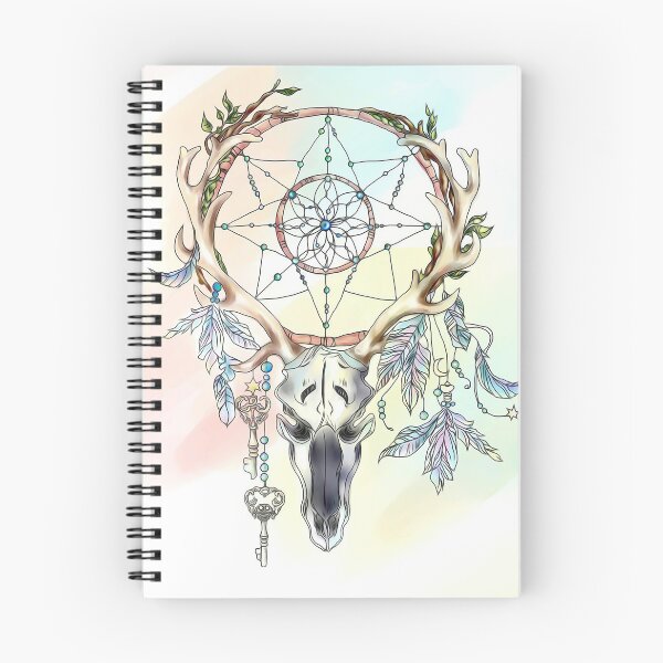 Item preview, dreamcatcher pattern with blue feathers on a colored background for printing on T-shirts, phone cases and textiles designed and sold by mimiart126.
