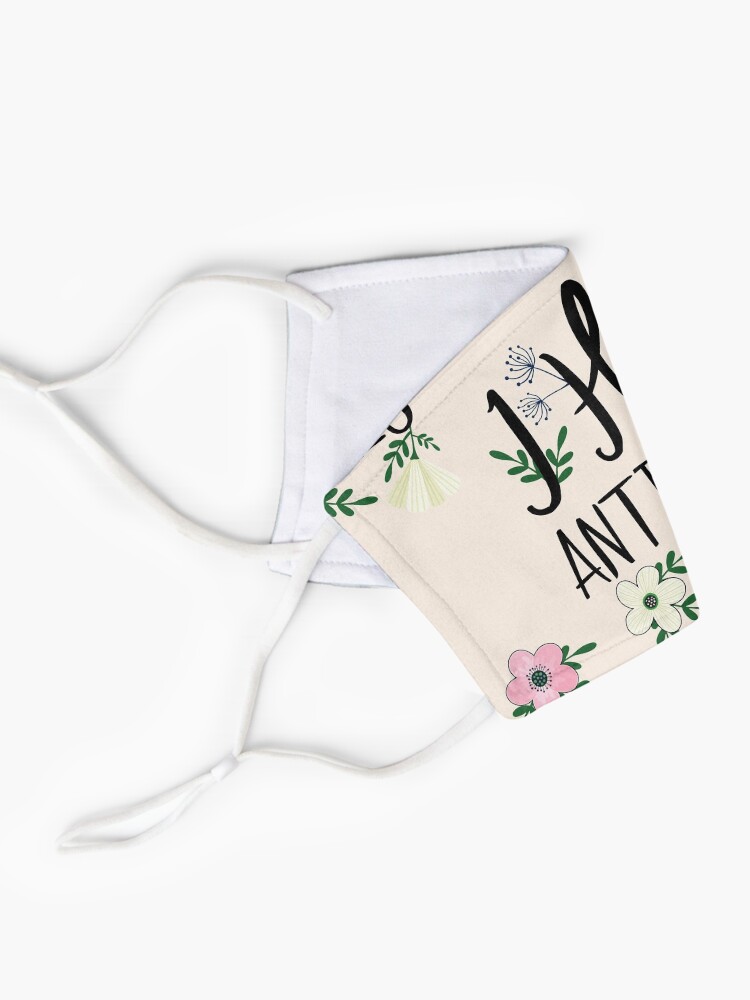 Alternate view of I Have Antibodies Floral Spring Vaccinated Novelty Mask