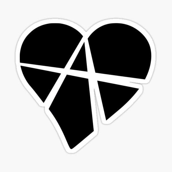 Black Relationship Anarchy Heart Sticker