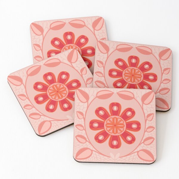 Item preview, Red pink patterned square design designed and sold by Julie  Owen.
