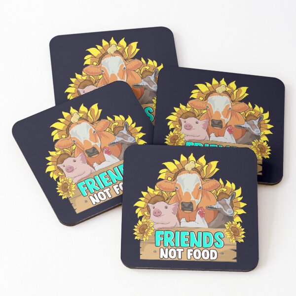 Item preview, Friends No Food, Cow, Pig and Chicken. Vegan For The Animals designed and sold by GreenSlate.