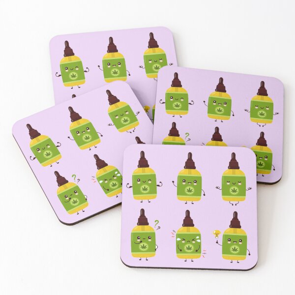 Item preview, Colección de conjunto de botellas de aceite de cbd de cannabis divertido feliz lindo designed and sold by ESDT.