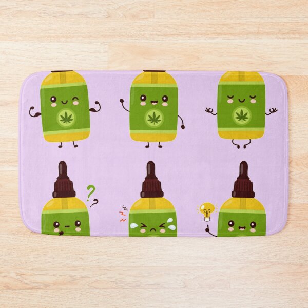 Item preview, Cute happy funny cannabis cbd oil bottle set collection designed and sold by ESDT.