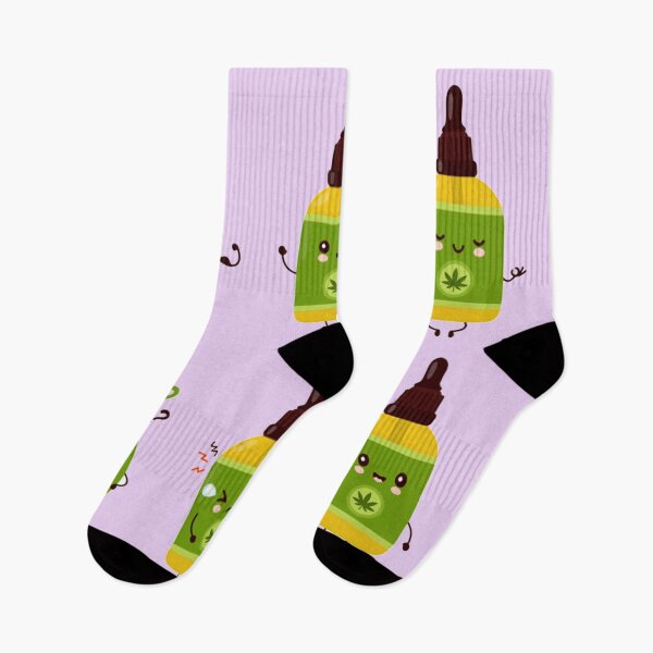 Item preview, Cute happy funny cannabis cbd oil bottle set collection designed and sold by ESDT.