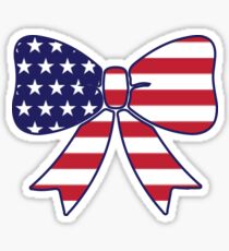 American Flag Bow Sticker