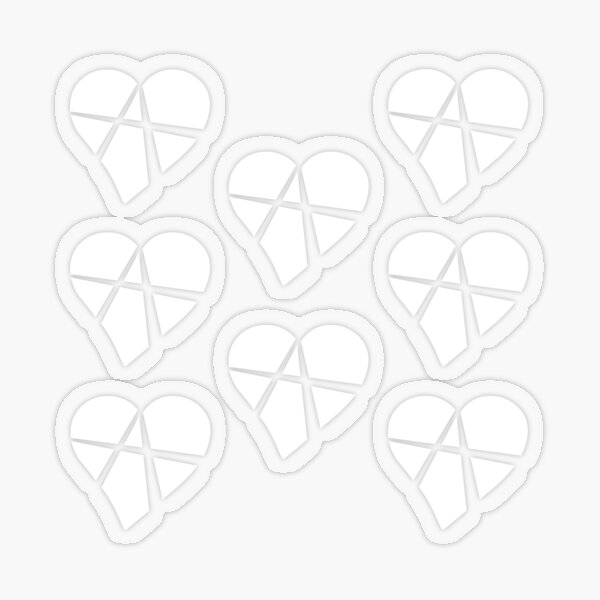 8x White Relationship Anarchy Heart Transparent Sticker
