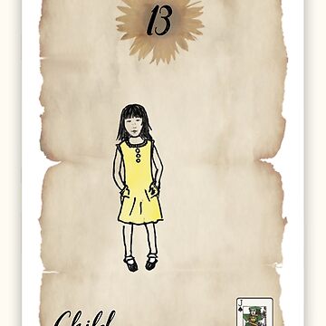 Artwork thumbnail, Lenormand Child Girl Card - Hand Drawn by TheMaverickSage