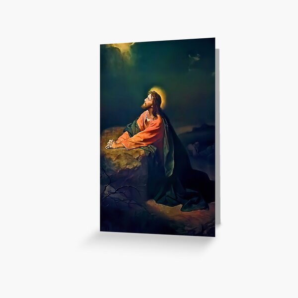 Christ praying in Gethsemane Greeting Card