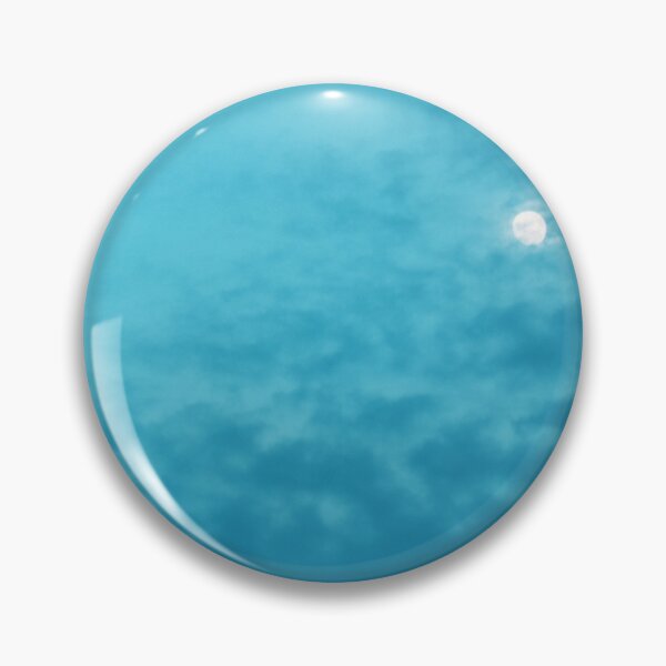 Item preview, Turquoise and sky blue color clouded sky with white moon designed and sold by FCEalin.