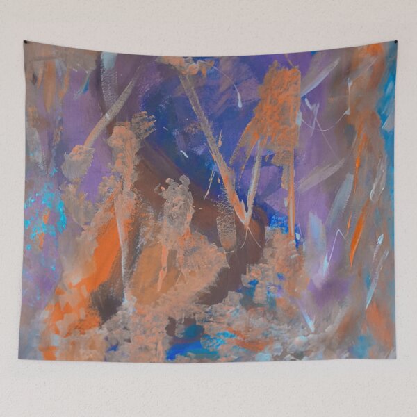 Item preview, very colorful abstract art, orange designed and sold by Barolina.