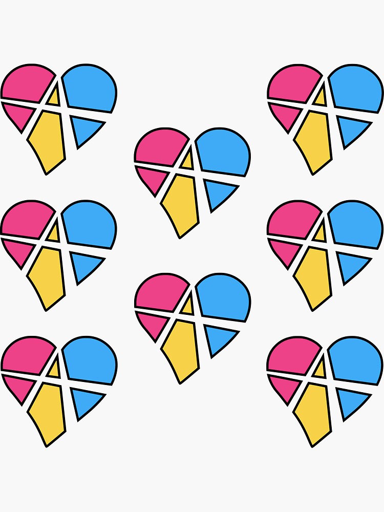 8x Pansexul Relationship Anarchy Heart by polyphiliashop