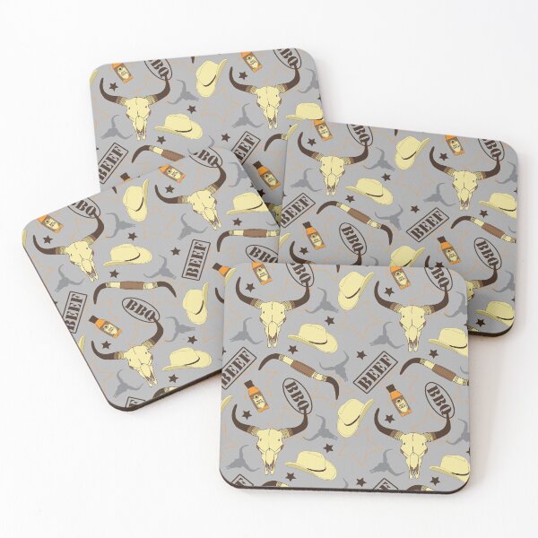Item preview, Texas Longhorn Cow Skulls BBQ and Stetsons Pattern designed and sold by CreativeTwins.