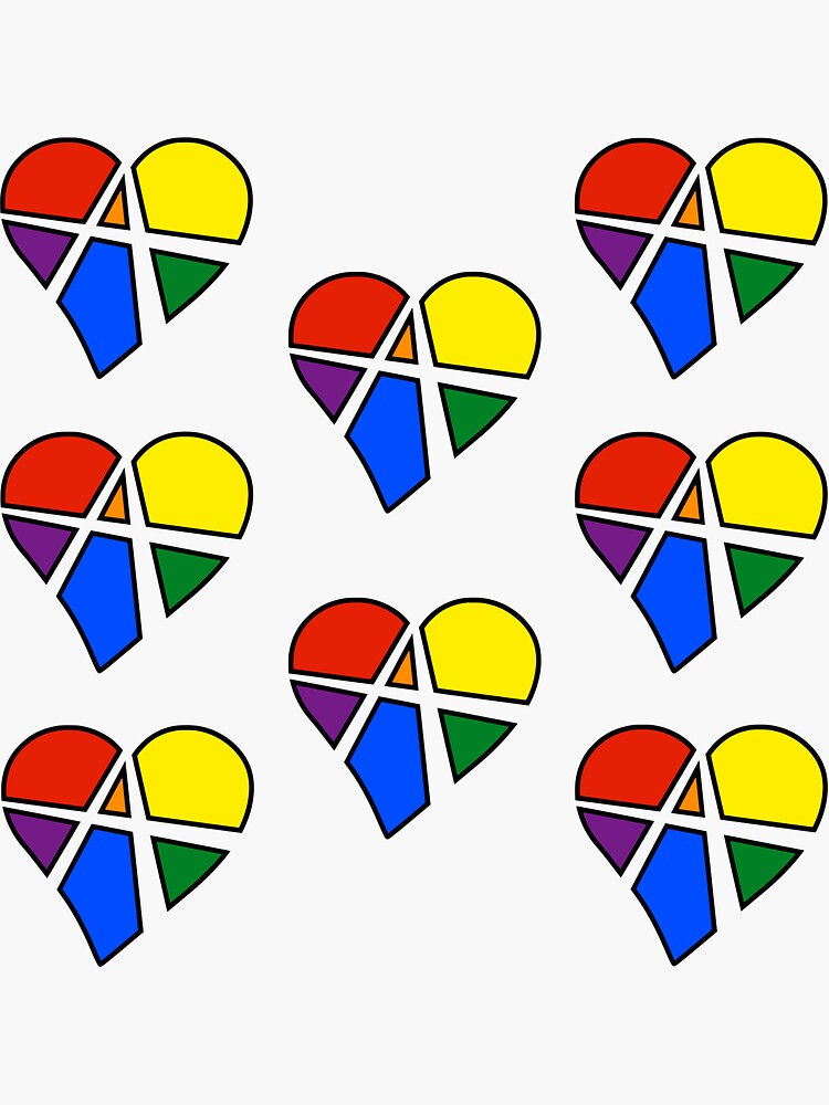 8x Rainbow Relationship Anarchy Heart by polyphiliashop