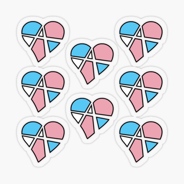 8x Transgender Relationship Anarchy Heart Transparent Sticker