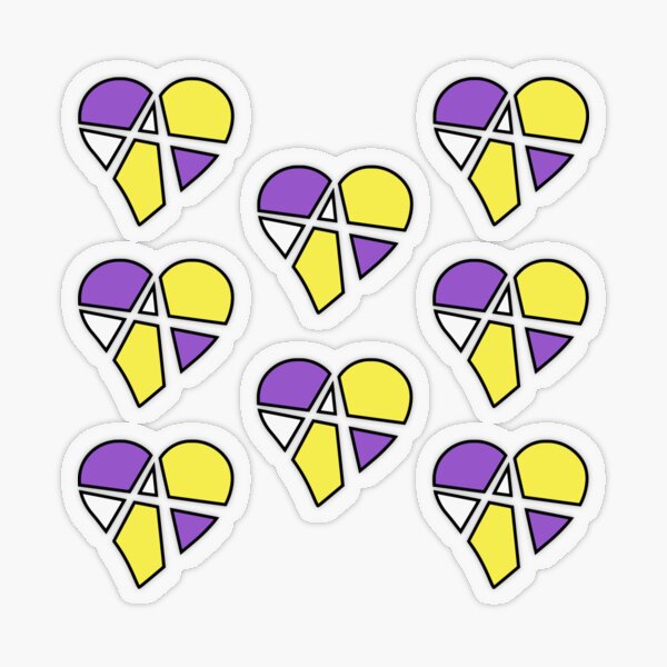 8x Nonbinary Relationship Anarchy Heart Transparent Sticker