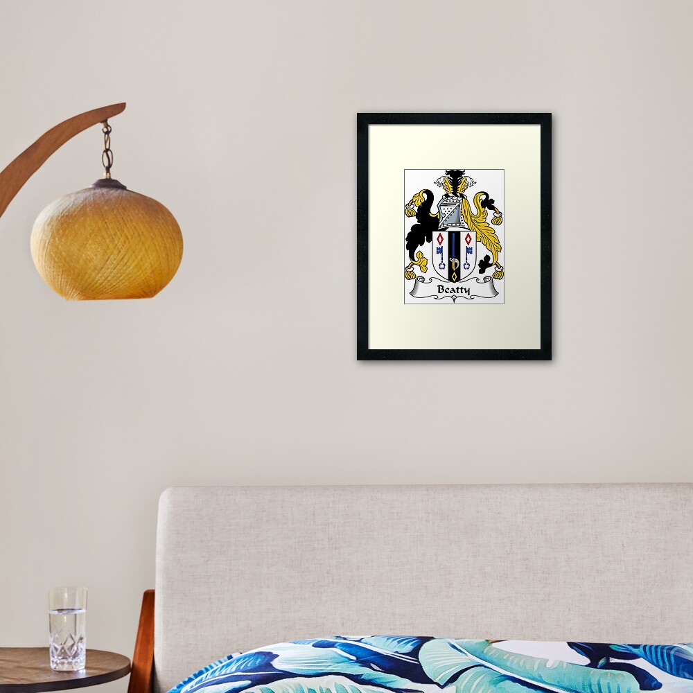 "Beatty Coat of Arms / Beatty Family Crest" Framed Art Print by