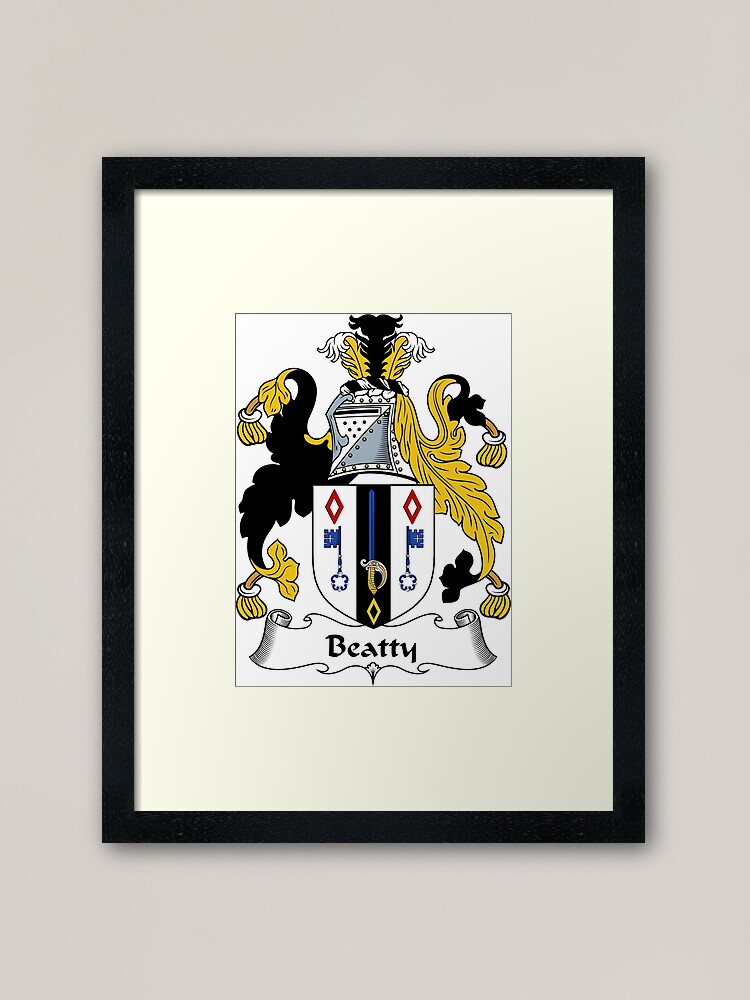 "Beatty Coat of Arms / Beatty Family Crest" Framed Art Print by