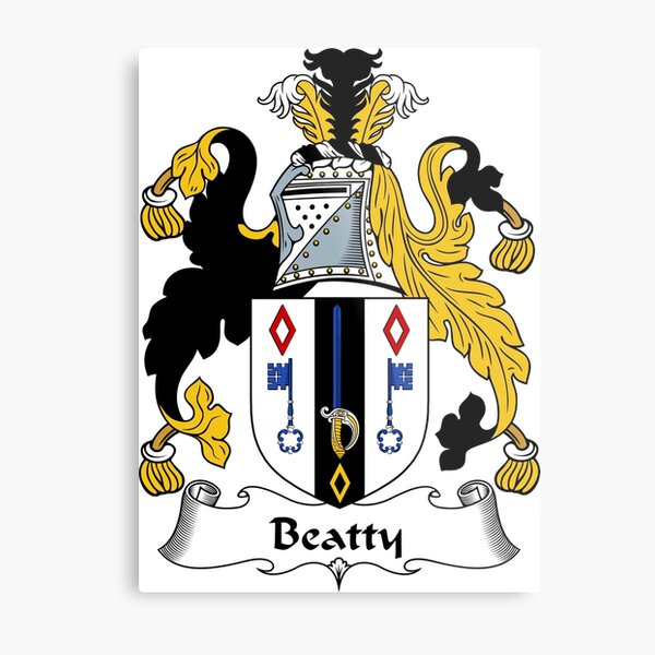 "Beatty Coat of Arms / Beatty Family Crest" Metal Print by